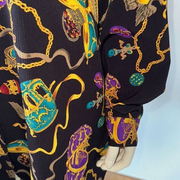 NOTATIONS WOMAN Women’s Black Faberge Egg Jewel Print Tunic Shirt Top 2X - Picture 4 of 14